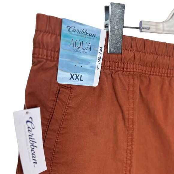 NWT Caribbean Aqua Collection Men's Shorts 9" Inseam Rust Size‎ XXL - Picture 4 of 6